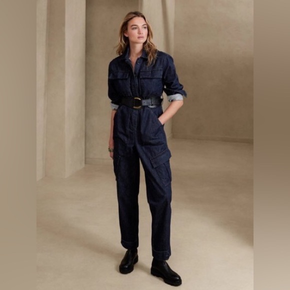 NWT! Banana Republic True Indigo Blue Mia Denim Jumpsuit - Size Small - Picture 6 of 6